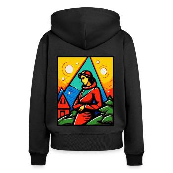 Is this art, the woman from the Alps - Women's Premium Organic Zip Hoodie - black - Back - Julia (174cm)