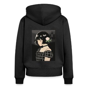 Dessin animé Manga Anime Fille japonaise - Sweat à capuche zippé Premium bio Femme - noir - Dos - Julia (174cm)