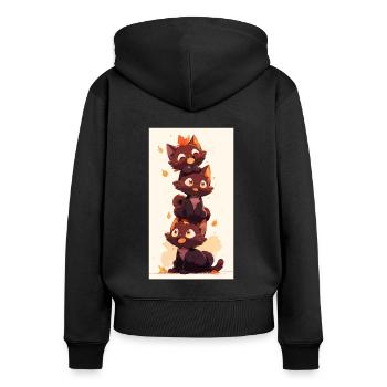 A bunch of cute kittens - Women's Premium Organic Zip Hoodie - black - Back - Julia (174cm)