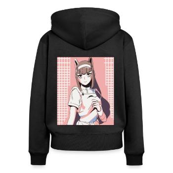 Weebs Love Anime Girls - Women's Premium Organic Zip Hoodie - black - Back - Julia (174cm)