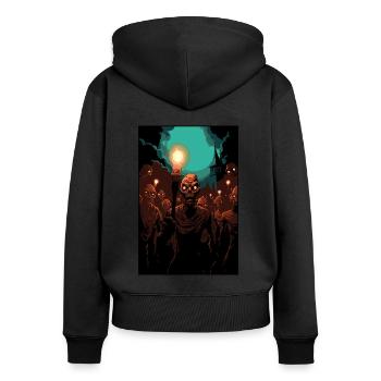 Parody of the Zombie Lynch Mob - Women's Premium Organic Zip Hoodie - black - Back - Julia (174cm)