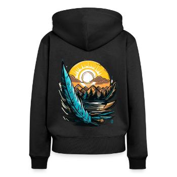 A Writing Pen and Nature - Women's Premium Organic Zip Hoodie - black - Back - Julia (174cm)