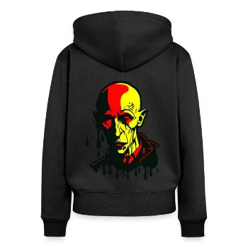 Deutsche Flagge Nosferatu Vampir - Frauen Premium Bio Zip Hoodie - Schwarz - Hinten - Julia (174cm)