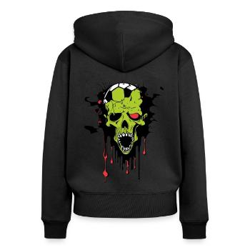 Soccer Zombie - Women's Premium Organic Zip Hoodie - black - Back - Julia (174cm)