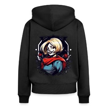 Come to the evil attractive beauty queen - Women's Premium Organic Zip Hoodie - black - Back - Julia (174cm)