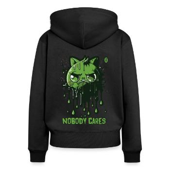 Nobody Cares: Paint Dripping Cat - Women's Premium Organic Zip Hoodie - black - Back - Julia (174cm)