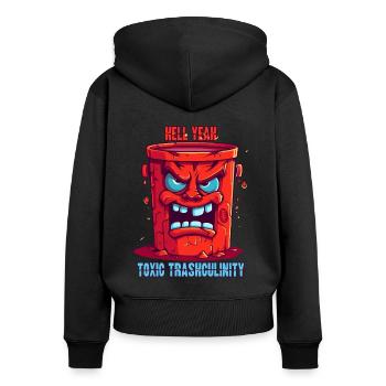Toxic Garbage Masculinity: Male-Evil Cartoon - Women's Premium Organic Zip Hoodie - black - Back - Julia (174cm)
