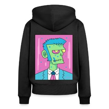 Gestionnaire à succès Zombie - Sweat à capuche zippé Premium bio Femme - noir - Dos - Julia (174cm)
