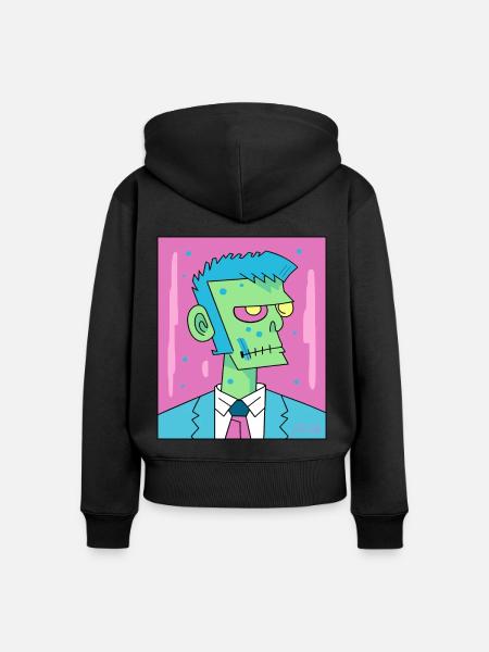 Erfolgreicher Manager Zombie - Frauen Premium Bio Zip Hoodie - Schwarz