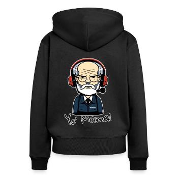 Service à la clientèle en psychothérapie : Sigmund, votre maman - Sweat à capuche zippé Premium bio Femme - noir - Dos - Julia (174cm)