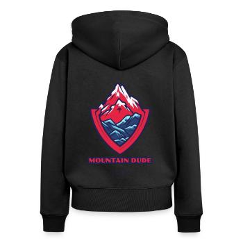 The mountain guy emblem - Women's Premium Organic Zip Hoodie - black - Back - Julia (174cm)