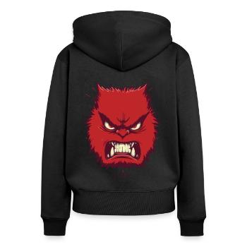 En colère - Sweat à capuche zippé Premium bio Femme - noir - Dos - Julia (174cm)
