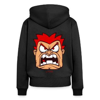 La folie idiote et incontrôlée est la meilleure - Sweat à capuche zippé Premium bio Femme - noir - Dos - Julia (174cm)