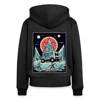 Time to explore - Women's Premium Organic Zip Hoodie - black - Back - Julia (174cm)