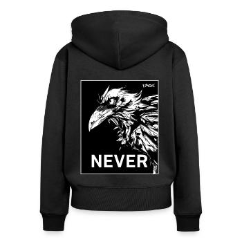 Never, a black raven - Women's Premium Organic Zip Hoodie - black - Back - Julia (174cm)
