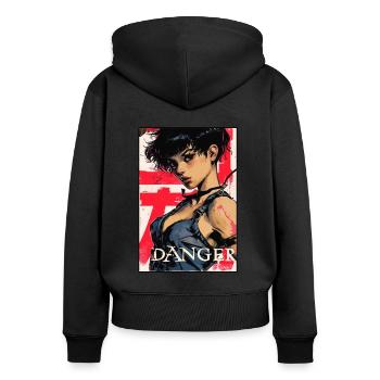 The Anime Danger Girl - Women's Premium Organic Zip Hoodie - black - Back - Julia (174cm)