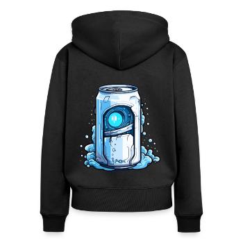 Robot Cyborg Beverage Can - Women's Premium Organic Zip Hoodie - black - Back - Julia (174cm)