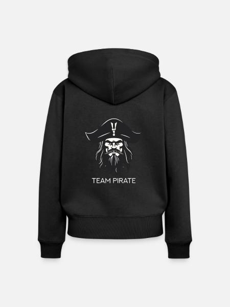 Team Pirat - Frauen Premium Bio Zip Hoodie - Schwarz