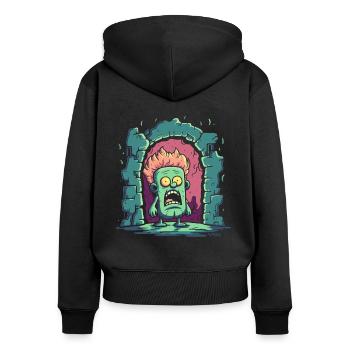 Little Dungeon Man - Women's Premium Organic Zip Hoodie - black - Back - Julia (174cm)
