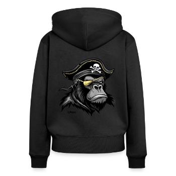 Gorilla Pirate - Women's Premium Organic Zip Hoodie - black - Back - Julia (174cm)