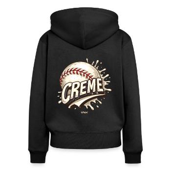 Baseball Cream - Women's Premium Organic Zip Hoodie - black - Back - Julia (174cm)