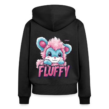 L’animal moelleux de vos rêves - Sweat à capuche zippé Premium bio Femme - noir - Dos - Julia (174cm)