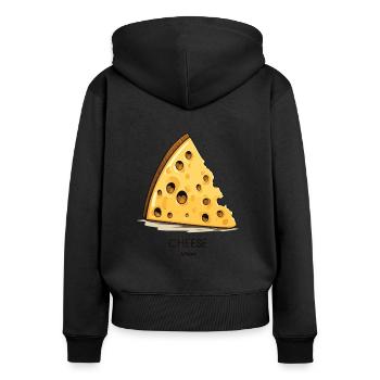 Einfacher Käse - Frauen Premium Bio Zip Hoodie - Schwarz - Hinten - Julia (174cm)