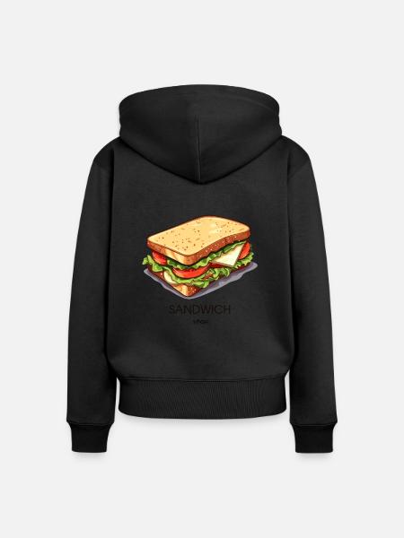 Ein einfaches Sandwich - Frauen Premium Bio Zip Hoodie - Schwarz