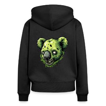 Zombie Koala - Sweat à capuche zippé Premium bio Femme - noir - Dos - Julia (174cm)