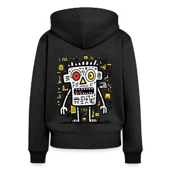 Abstraktes lustiges Pop-Art--Monster - Frauen Premium Bio Zip Hoodie - Schwarz - Hinten - Julia (174cm)