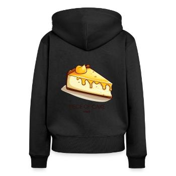 A slice of lemon cheesecake cake - Women's Premium Organic Zip Hoodie - black - Back - Julia (174cm)