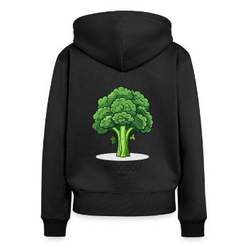 Easy Broccoli - Women's Premium Organic Zip Hoodie - black - Back - Julia (174cm)