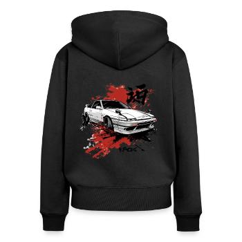 JDM Auto Sport Rennsport Anime Street Racer - Frauen Premium Bio Zip Hoodie - Schwarz - Hinten - Julia (174cm)