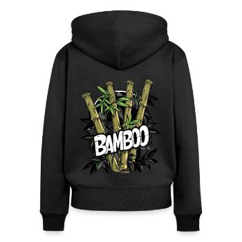 Bambuswald, ein Wald voller Bambus - Frauen Premium Bio Zip Hoodie - Schwarz - Hinten - Julia (174cm)