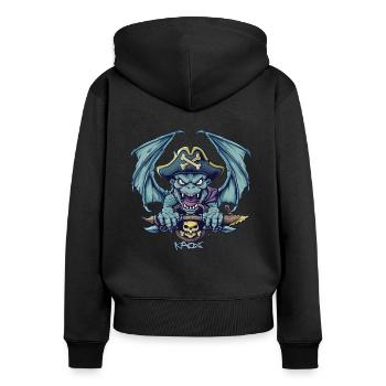 Kräftiger Gargoyle-Monster-Pirat - Frauen Premium Bio Zip Hoodie - Schwarz - Hinten - Julia (174cm)