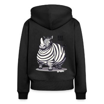 Un rhinocéros déguisé en gros zèbre - Sweat à capuche zippé Premium bio Femme - noir - Dos - Julia (174cm)