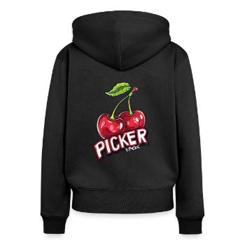 Nacelles élévatrices, nacelles élévatrices, nacelles élévatrices - Sweat à capuche zippé Premium bio Femme - noir - Dos - Julia (174cm)