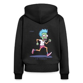 The Zombie Long Distance Marathon Runner - Women's Premium Organic Zip Hoodie - black - Back - Julia (174cm)