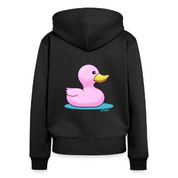 A Candy-Colored Bathtubs Rubber Duck - Women's Premium Organic Zip Hoodie - black - Back - Julia (174cm)
