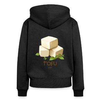 Delicious Japanese Tofu - Women's Premium Organic Zip Hoodie - black - Back - Julia (174cm)