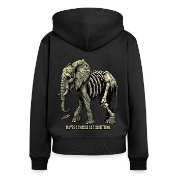 Umherziehender hungriger Skelett-Zombie-Elefant - Frauen Premium Bio Zip Hoodie - Schwarz - Hinten - Julia (174cm)