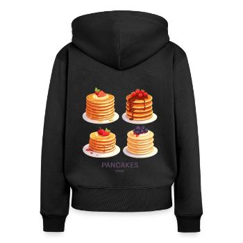Crêpes fruitées - Sweat à capuche zippé Premium bio Femme - noir - Dos - Julia (174cm)