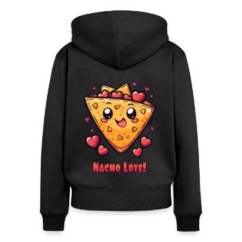Cute Anime Chibi: Japanese Nacho Love - Women's Premium Organic Zip Hoodie - black - Back - Julia (174cm)