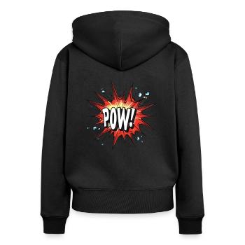 Crash Bang Boom: Cartoon Sounds Pow - Women's Premium Organic Zip Hoodie - black - Back - Julia (174cm)