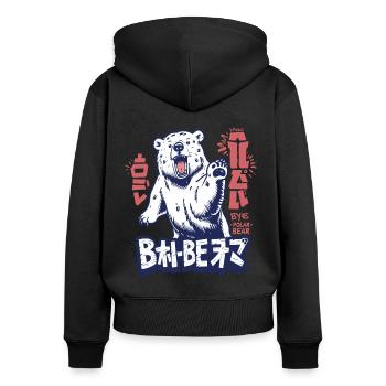 The bipolar polar bear says bye - Women's Premium Organic Zip Hoodie - black - Back - Julia (174cm)