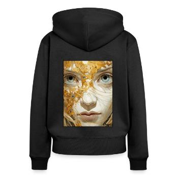 Die goldene Mädchen mit weißer Haut - Frauen Premium Bio Zip Hoodie - Schwarz - Hinten - Julia (174cm)