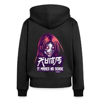 Zombie-Mädchen: Gruselige Nacht Zombies - Frauen Premium Bio Zip Hoodie - Schwarz - Hinten - Julia (174cm)