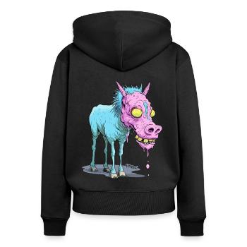 Melting Face: Candy Zombie Ass - Women's Premium Organic Zip Hoodie - black - Back - Julia (174cm)