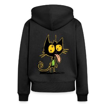 The coolest naughty best cat - Women's Premium Organic Zip Hoodie - black - Back - Julia (174cm)