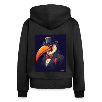 A gentleman's toucan - Women's Premium Organic Zip Hoodie - black - Back - Julia (174cm)